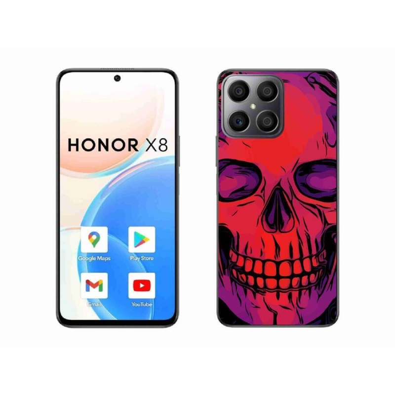 Gelový obal mmCase na mobil Honor X8 4G - lebka