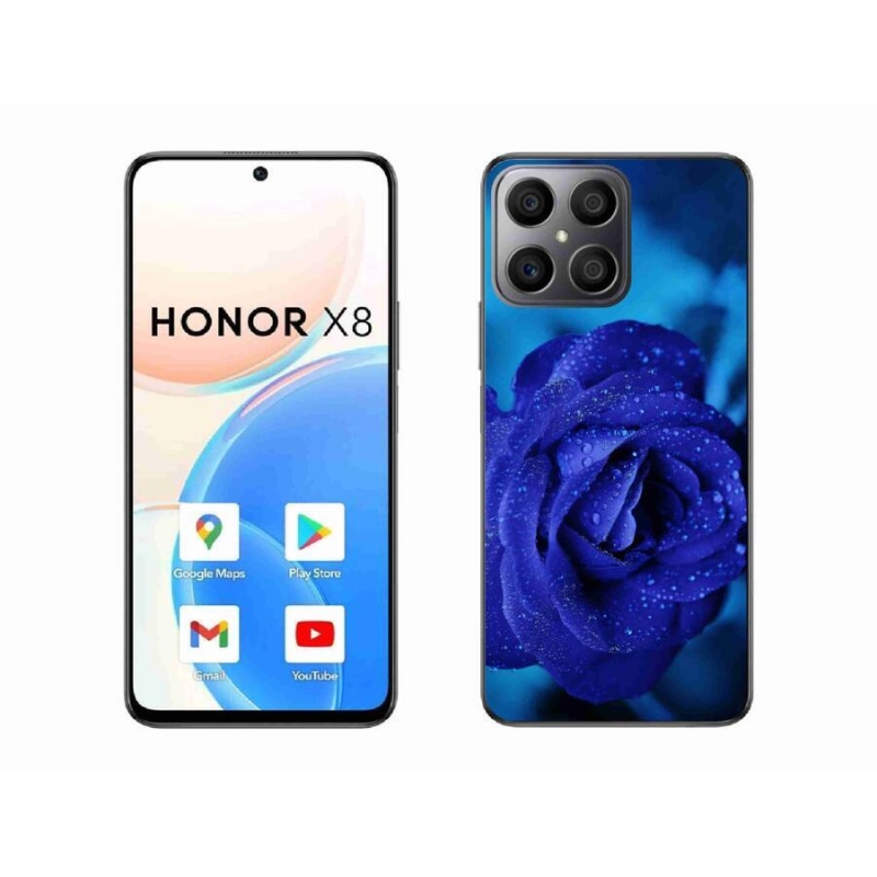 Gelový obal mmCase na mobil Honor X8 4G - modrá růže
