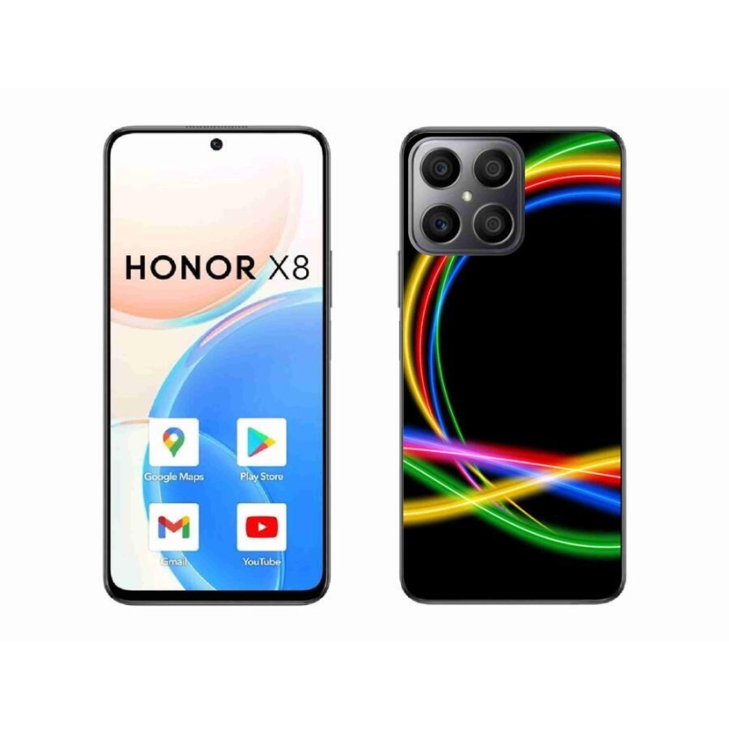 Gelový obal mmCase na mobil Honor X8 4G - neonové kruhy