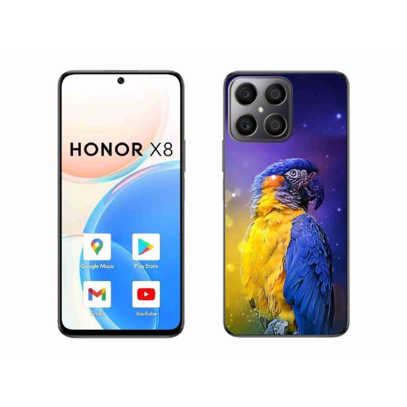 Gelový obal mmCase na mobil Honor X8 4G - papoušek ara 1