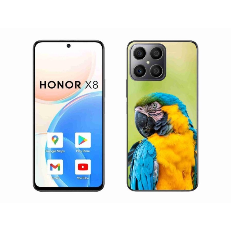 Gelový obal mmCase na mobil Honor X8 4G - papoušek ara 2