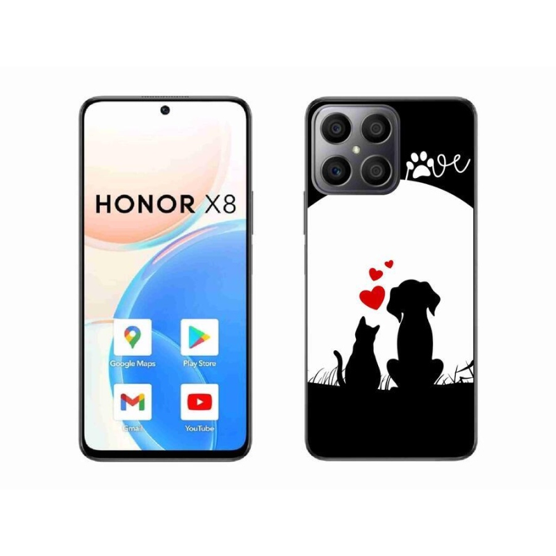 Gelový obal mmCase na mobil Honor X8 4G - zvířecí láska