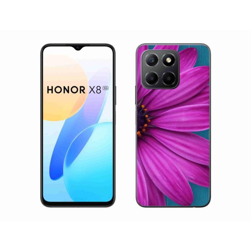 Gelový obal mmCase na mobil Honor X8 5G/Honor 70 Lite 5G - fialová kopretina
