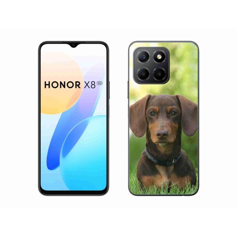 Gelový obal mmCase na mobil Honor X8 5G/Honor 70 Lite 5G - hnědý jezevčík