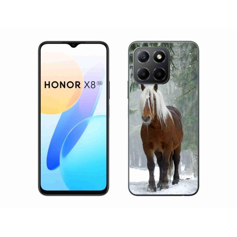 Gelový obal mmCase na mobil Honor X8 5G/Honor 70 Lite 5G - kůň v lese