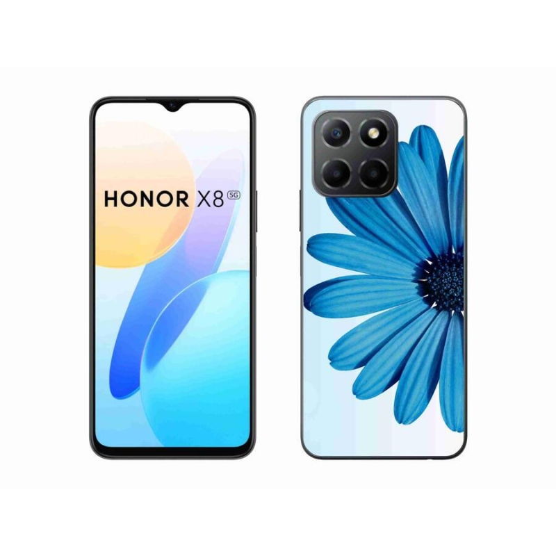 Gelový obal mmCase na mobil Honor X8 5G/Honor 70 Lite 5G - modrá kopretina