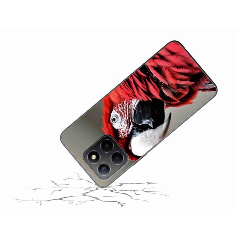 Gelový obal mmCase na mobil Honor X8 5G/Honor 70 Lite 5G - papoušek ara červený