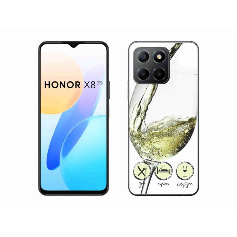 Gelový obal mmCase na mobil Honor X8 5G/Honor 70 Lite 5G - sklenička vína bílé