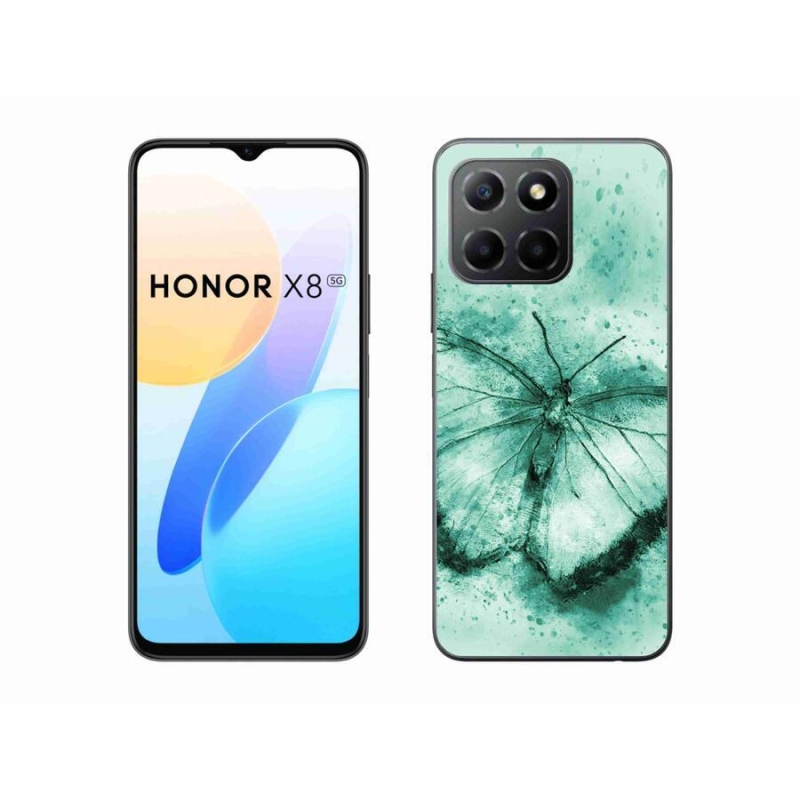 Gelový obal mmCase na mobil Honor X8 5G/Honor 70 Lite 5G - zelený motýl