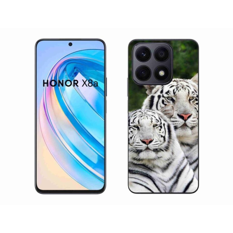 Gelový obal mmCase na mobil Honor X8a - bílí tygři
