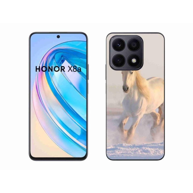 Gelový obal mmCase na mobil Honor X8a - kůň ve sněhu