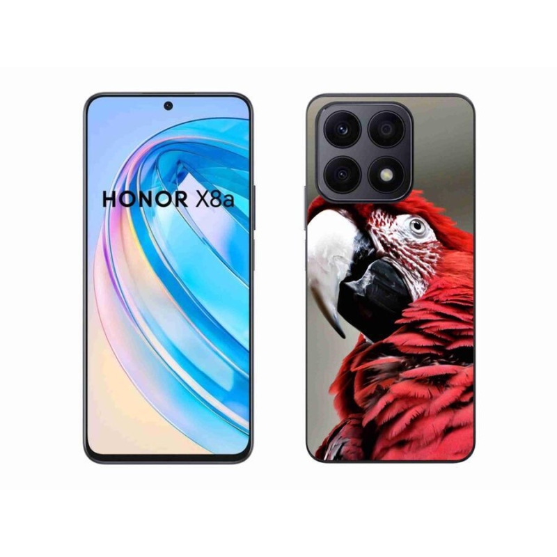 Gelový obal mmCase na mobil Honor X8a - papoušek ara červený
