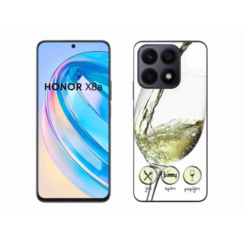 Gelový obal mmCase na mobil Honor X8a - sklenička vína bílé