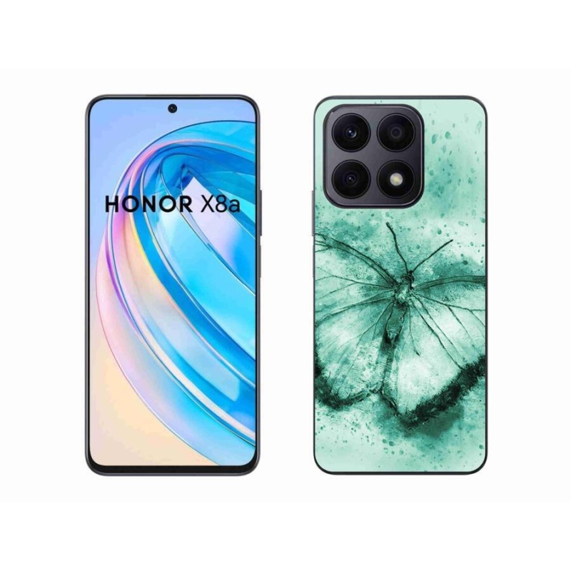 Gelový obal mmCase na mobil Honor X8a - zelený motýl