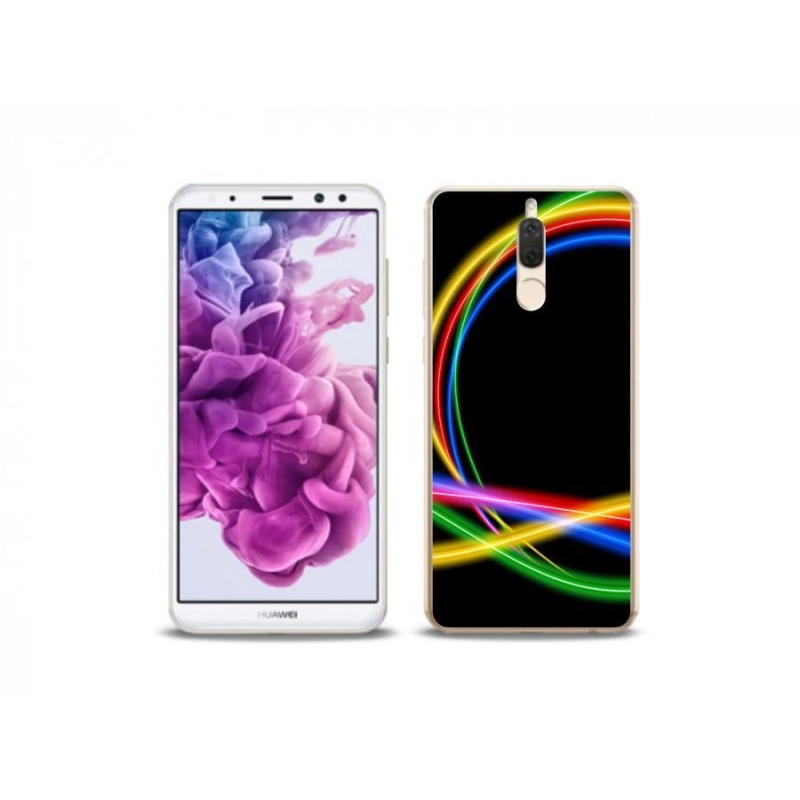 Gelový obal mmCase na mobil Huawei Mate 10 Lite - neonové kruhy