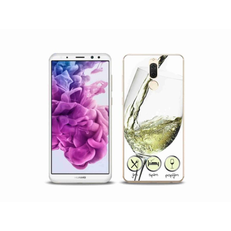 Gelový obal mmCase na mobil Huawei Mate 10 Lite - sklenička vína bílé