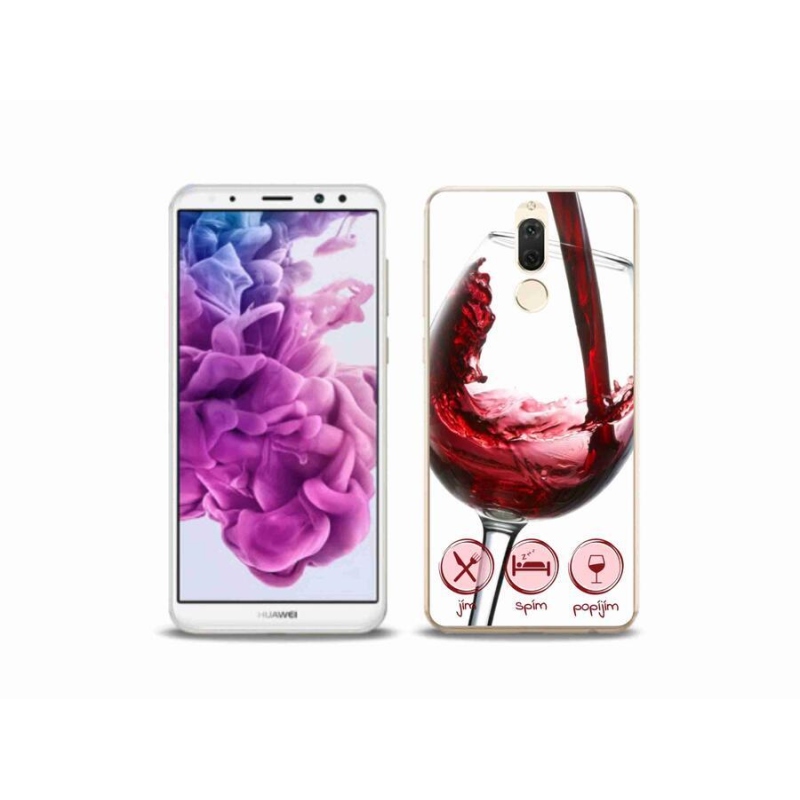 Gelový obal mmCase na mobil Huawei Mate 10 Lite - sklenička vína červené