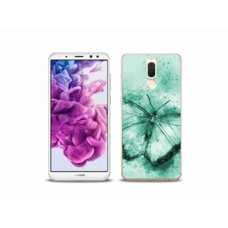 Gelový obal mmCase na mobil Huawei Mate 10 Lite - zelený motýl