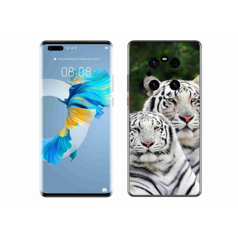 Gelový obal mmCase na mobil Huawei Mate 40 Pro - bílí tygři