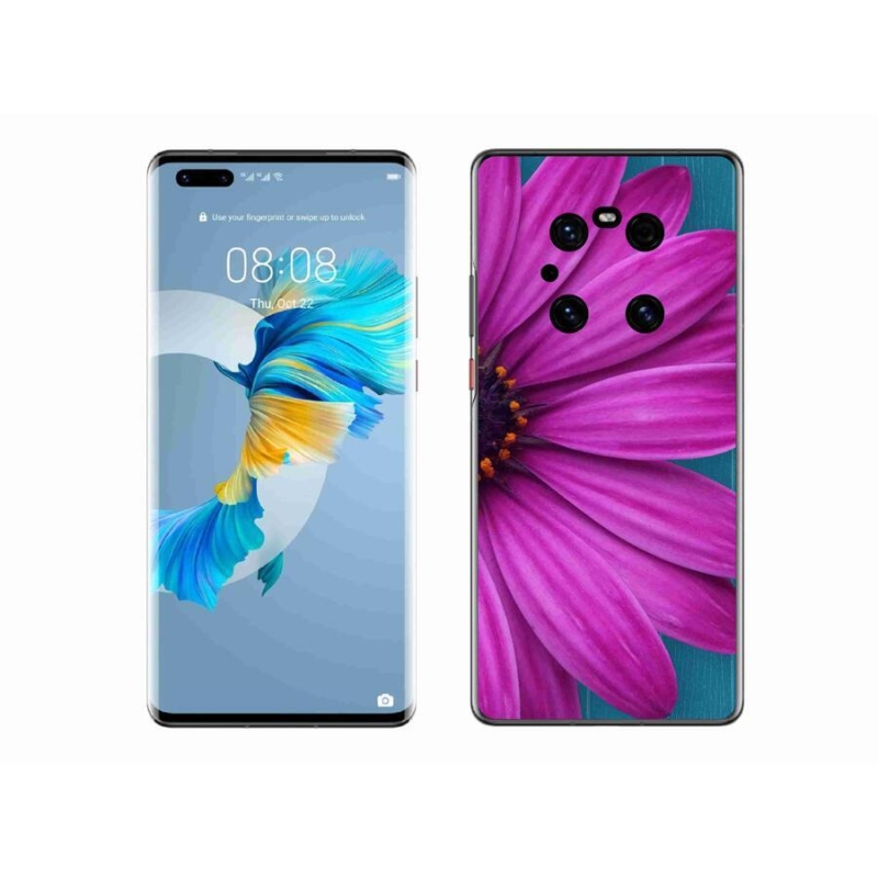Gelový obal mmCase na mobil Huawei Mate 40 Pro - fialová kopretina