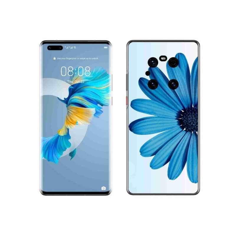 Gelový obal mmCase na mobil Huawei Mate 40 Pro - modrá kopretina