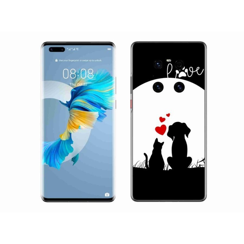Gelový obal mmCase na mobil Huawei Mate 40 Pro - zvířecí láska