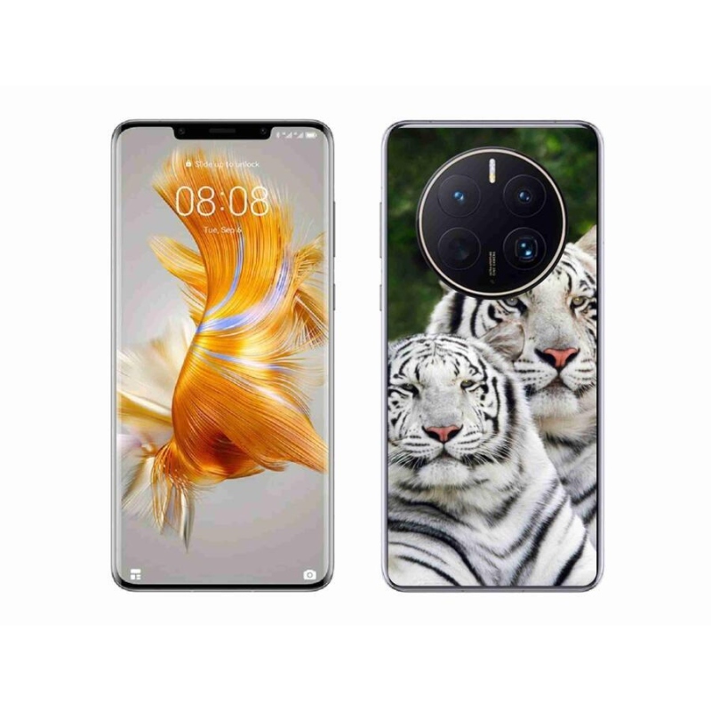 Gelový obal mmCase na mobil Huawei Mate 50 Pro - bílí tygři