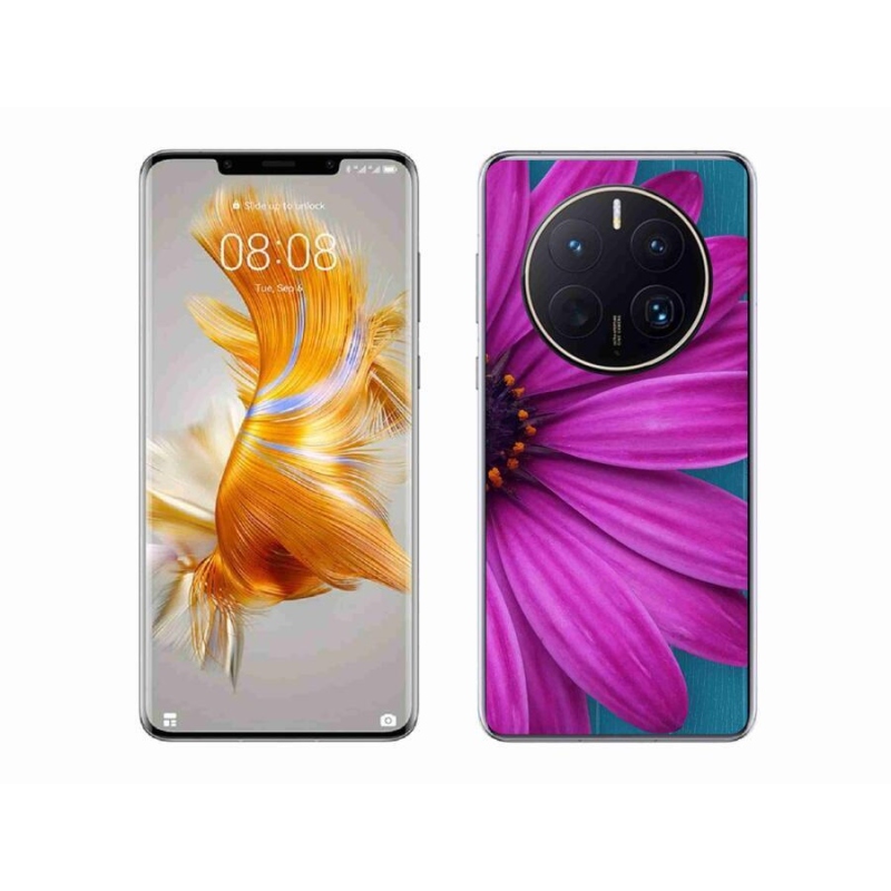 Gelový obal mmCase na mobil Huawei Mate 50 Pro - fialová kopretina