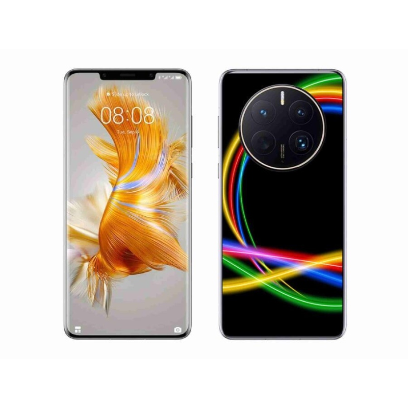 Gelový obal mmCase na mobil Huawei Mate 50 Pro - neonové kruhy
