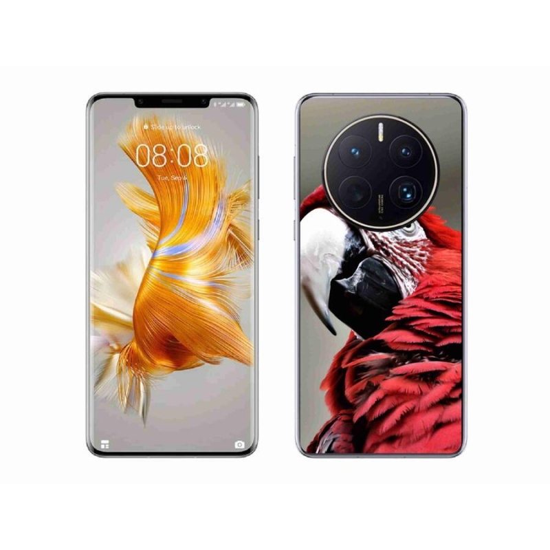 Gelový obal mmCase na mobil Huawei Mate 50 Pro - papoušek ara červený