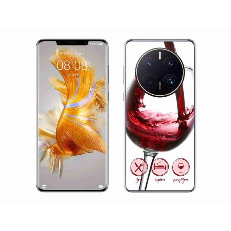 Gelový obal mmCase na mobil Huawei Mate 50 Pro - sklenička vína červené