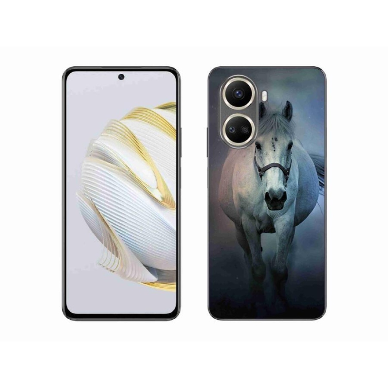 Gelový obal mmCase na mobil Huawei Nova 10 SE - běžící bílý kůň