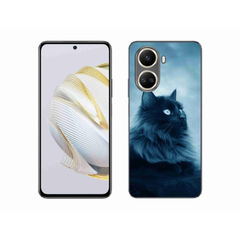 Gelový obal mmCase na mobil Huawei Nova 10 SE - černá kočka 1