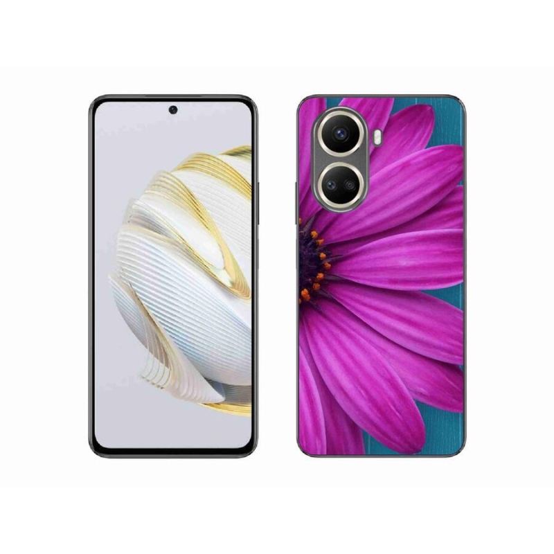 Gelový obal mmCase na mobil Huawei Nova 10 SE - fialová kopretina