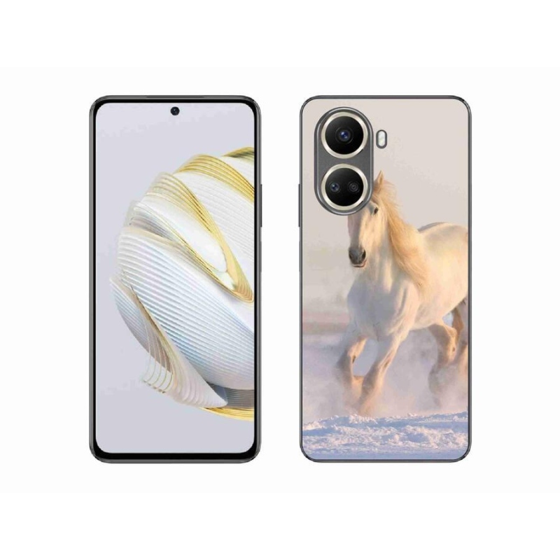 Gelový obal mmCase na mobil Huawei Nova 10 SE - kůň ve sněhu