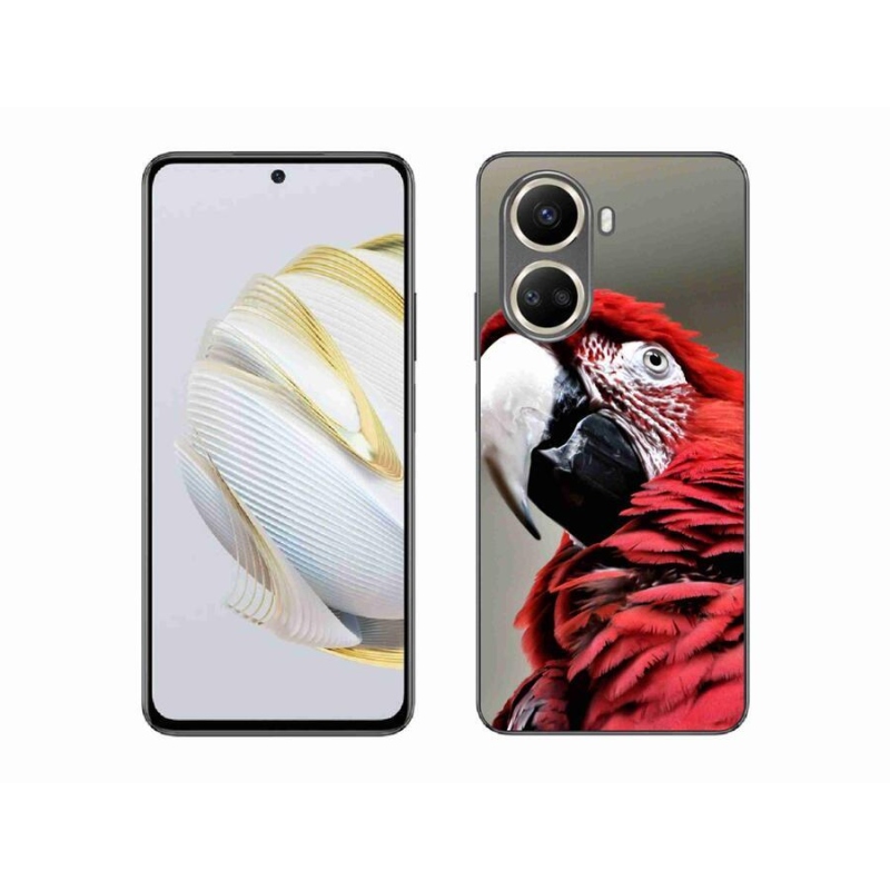 Gelový obal mmCase na mobil Huawei Nova 10 SE - papoušek ara červený