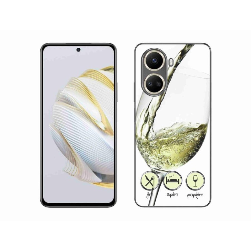 Gelový obal mmCase na mobil Huawei Nova 10 SE - sklenička vína bílé