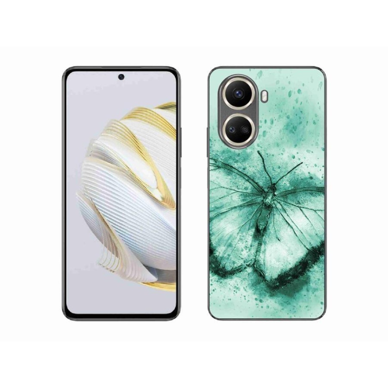 Gelový obal mmCase na mobil Huawei Nova 10 SE - zelený motýl