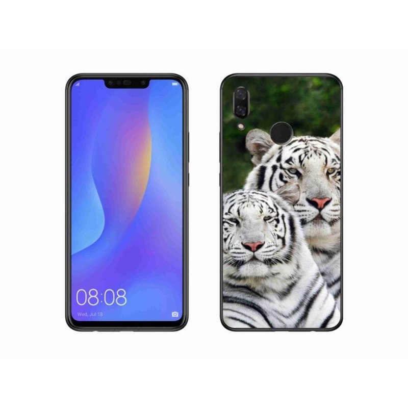 Gelový obal mmCase na mobil Huawei Nova 3 - bílí tygři