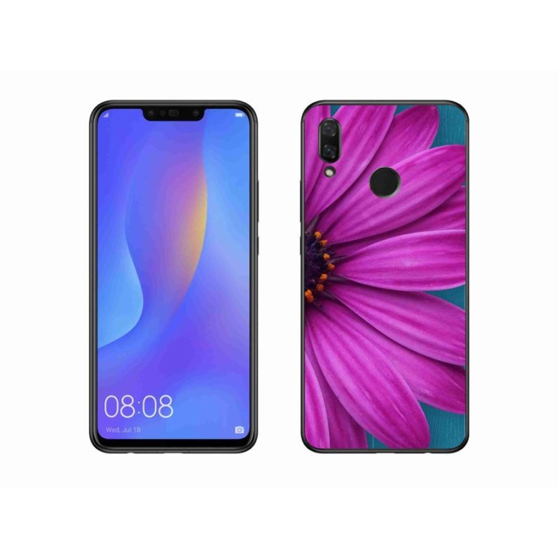 Gelový obal mmCase na mobil Huawei Nova 3 - fialová kopretina