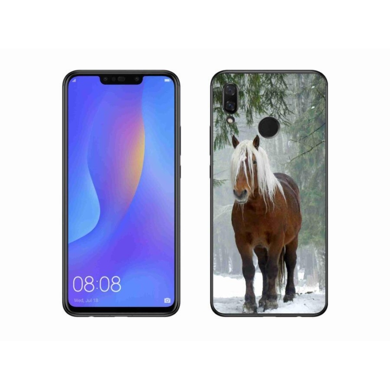 Gelový obal mmCase na mobil Huawei Nova 3 - kůň v lese