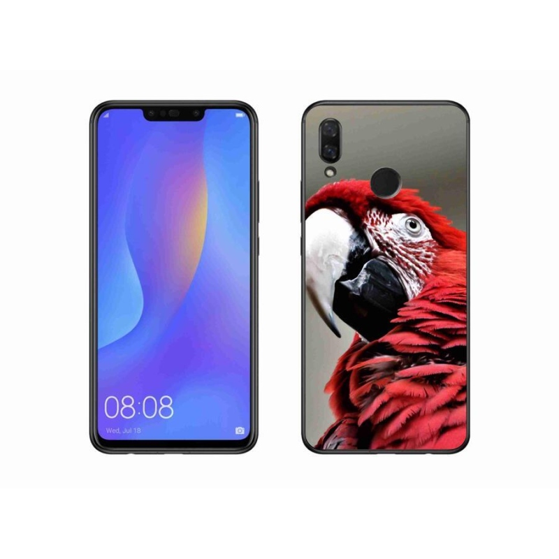 Gelový obal mmCase na mobil Huawei Nova 3 - papoušek ara červený