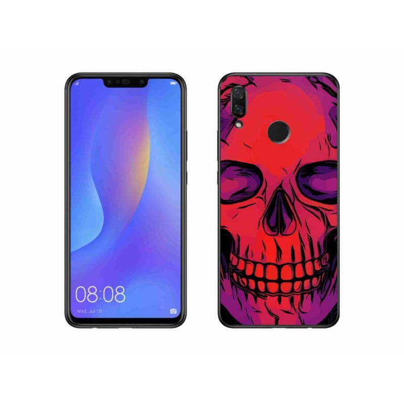 Gelový obal mmCase na mobil Huawei Nova 3i - lebka