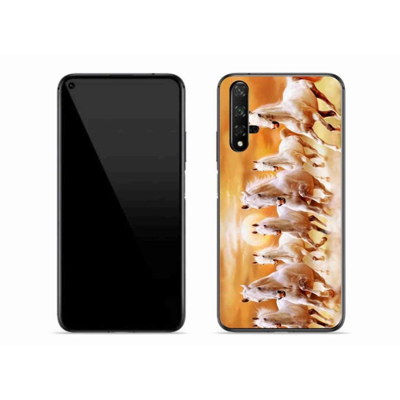 Gelový obal mmCase na mobil Huawei Nova 5T - koně 2