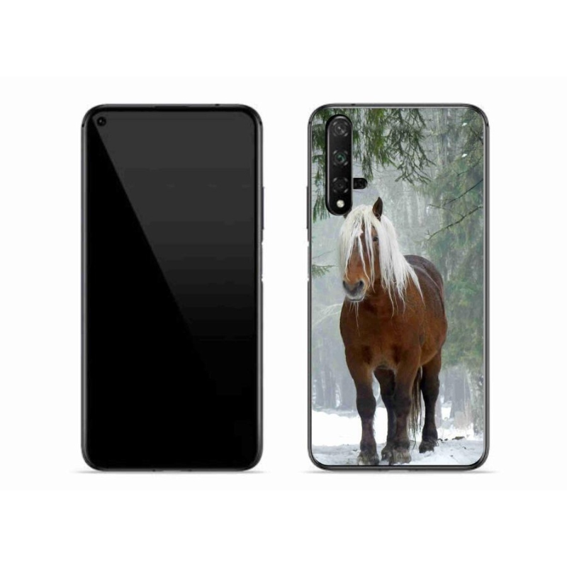 Gelový obal mmCase na mobil Huawei Nova 5T - kůň v lese