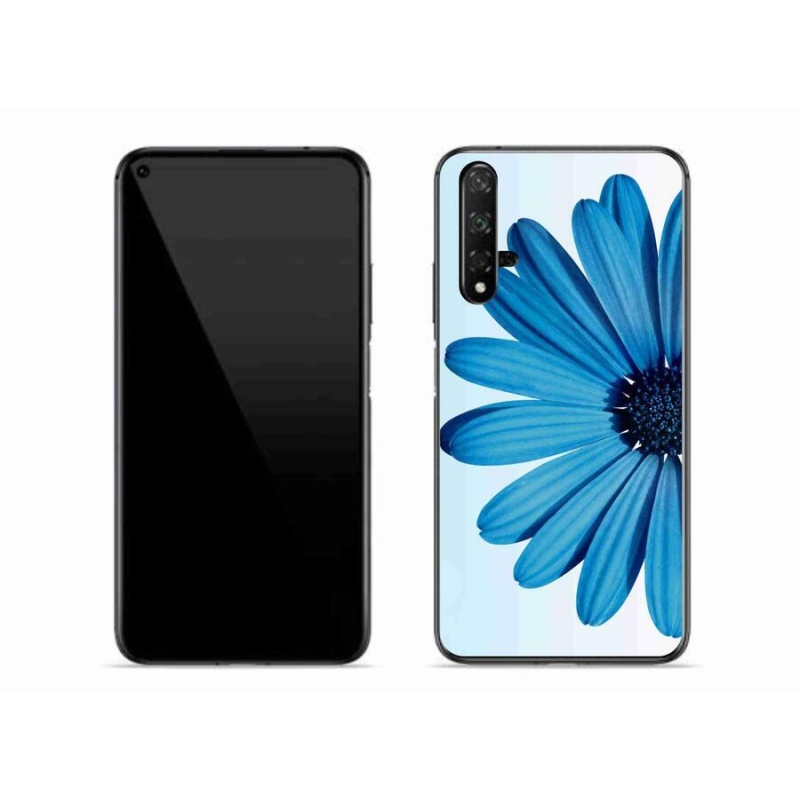 Gelový obal mmCase na mobil Huawei Nova 5T - modrá kopretina