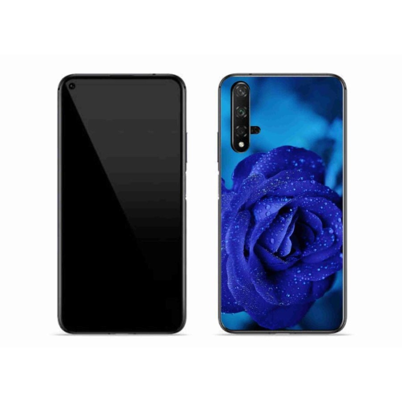 Gelový obal mmCase na mobil Huawei Nova 5T - modrá růže