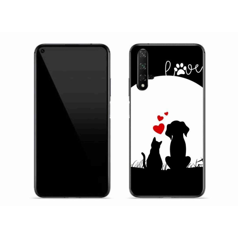 Gelový obal mmCase na mobil Huawei Nova 5T - zvířecí láska