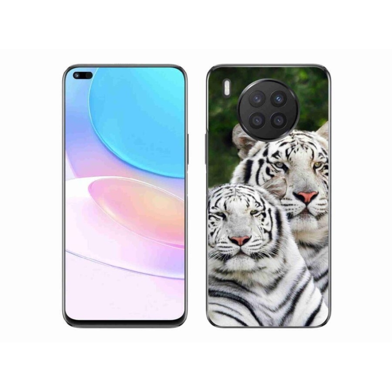Gelový obal mmCase na mobil Huawei Nova 8i - bílí tygři