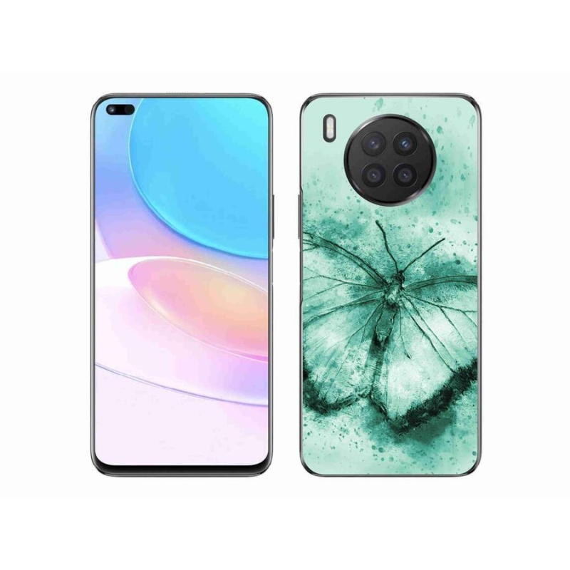 Gelový obal mmCase na mobil Huawei Nova 8i - zelený motýl